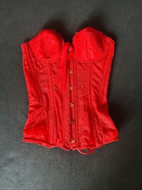 Savage X Fenty Red Lace Bustier Corset Top